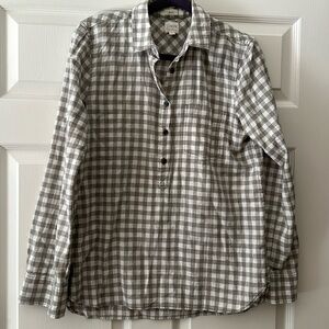 J.Crew Homespun Popover Shirt Boyfit Size Small